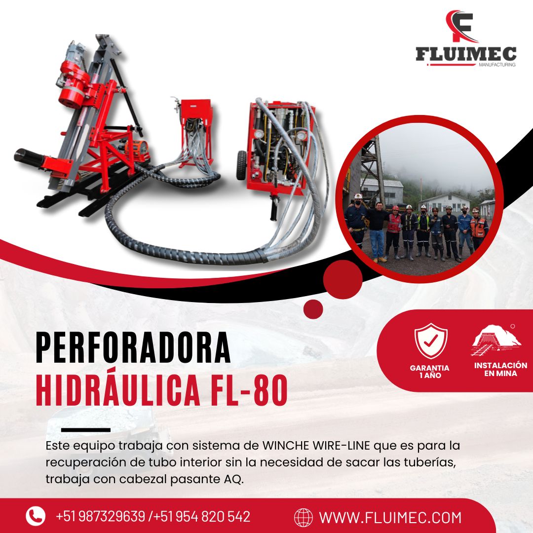 Perforadora FL-80 Para interior y exterior en mina